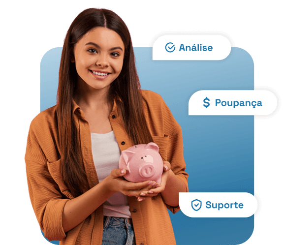 Mulher segurando porquinho